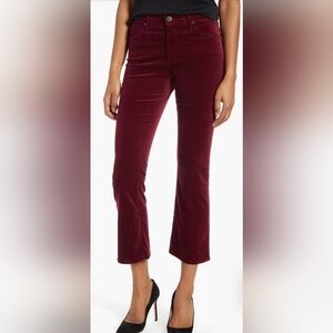 AG Adriano Goldschmied Women's Cropped Jeans in Burgundy